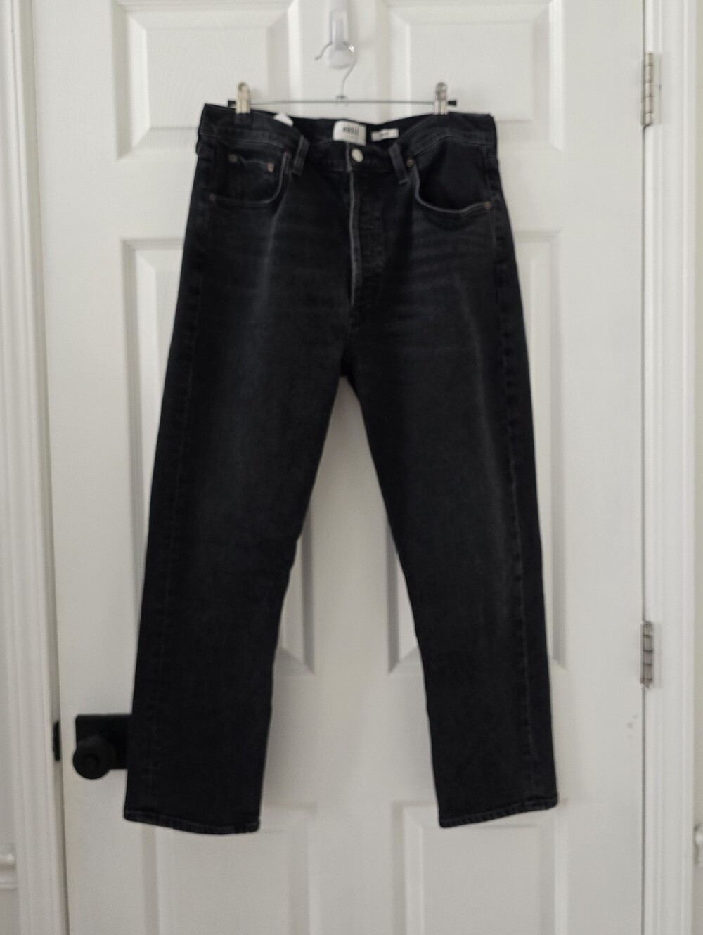 Agolde X Argent Riley Black High Rise Straight Leg Jeans Size 31 - Picture 2 of 7
